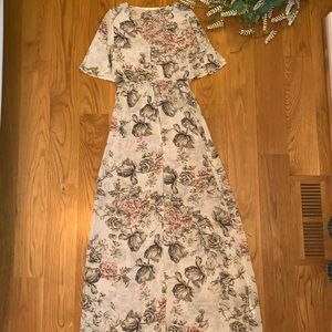 Floral maxi button up dress